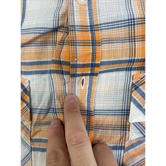 Rip Curl The Search Plaid Orange/Blue Button Up Mens Large Surf Beach Skate READ - Picture 12 of 16